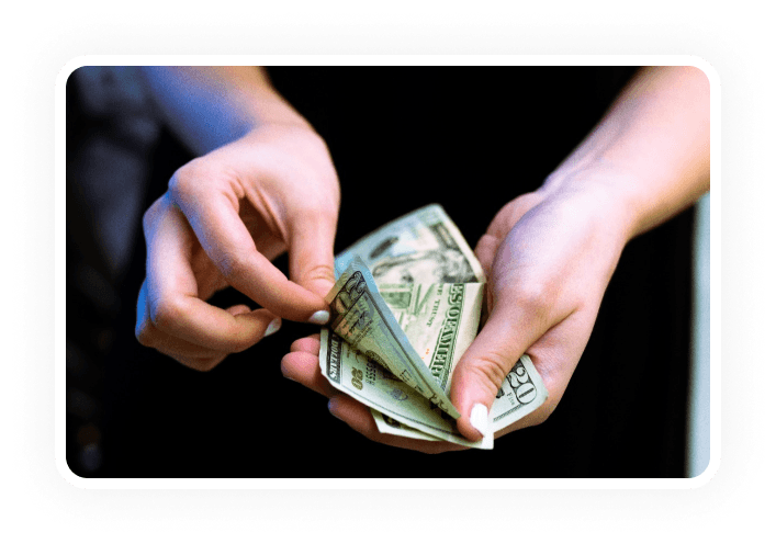 People handling money