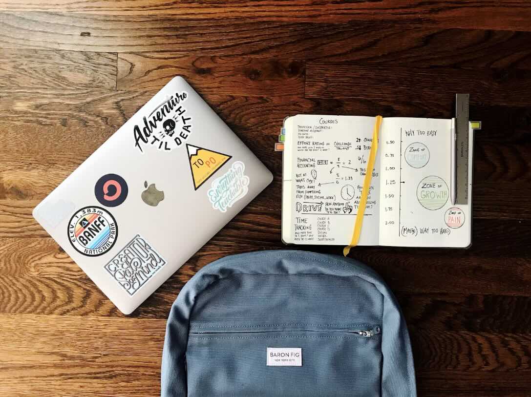 Book and a laptop on Table