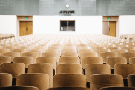 Rows of empty chairs