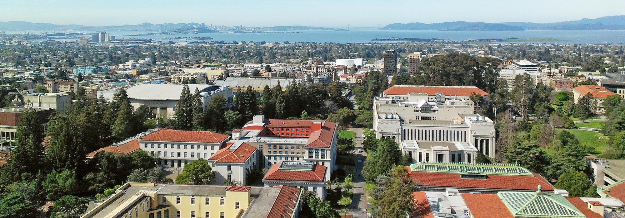 A aerial view of a city